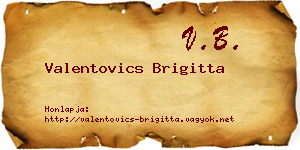 Valentovics Brigitta névjegykártya